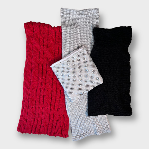 4 Infinity Scarf/Scarves ~ Neck Warmer/Gaiter Bundle of 4 Knit Sequins Crochet - Picture 1 of 6